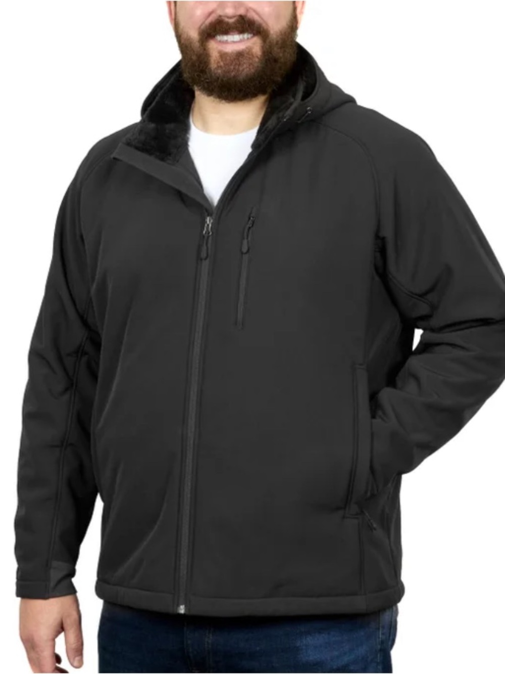 Kirkland Signature Men's Softshell Jacket Black - Medium - Fleece lined